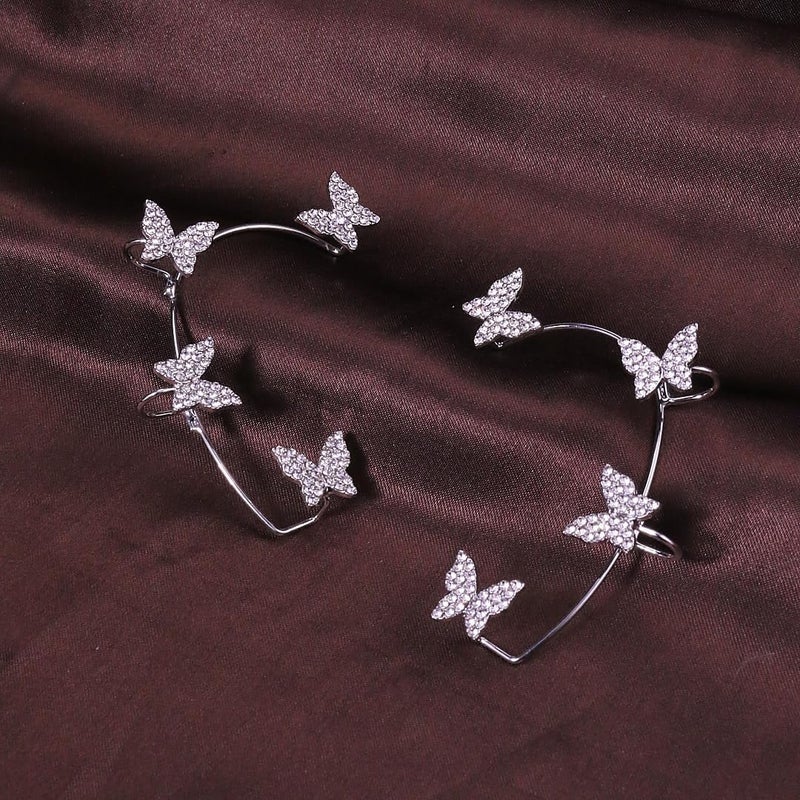 CSIYANJRY99 Elf Ear Cuffs for Women Butterfly Earrings Fairy Ears Goth Punk Ear Cuffs Halloween Accessorie Gothic Punk Jewelry Wrap Droping Earrings - Image 5